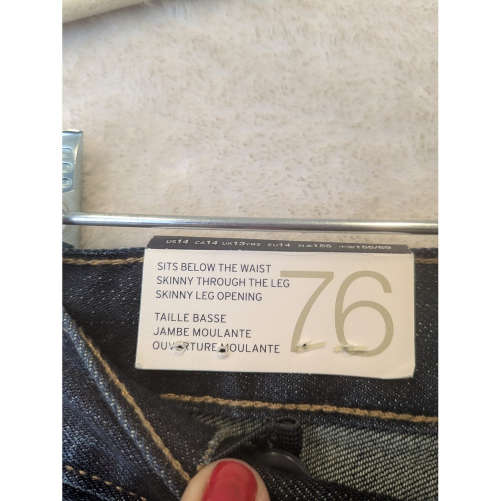 NEW Gap Kids Skinny Fit Jeans Boy's 14 Dark Indigo Wash Sits Below Waist - Picture 7 of 10